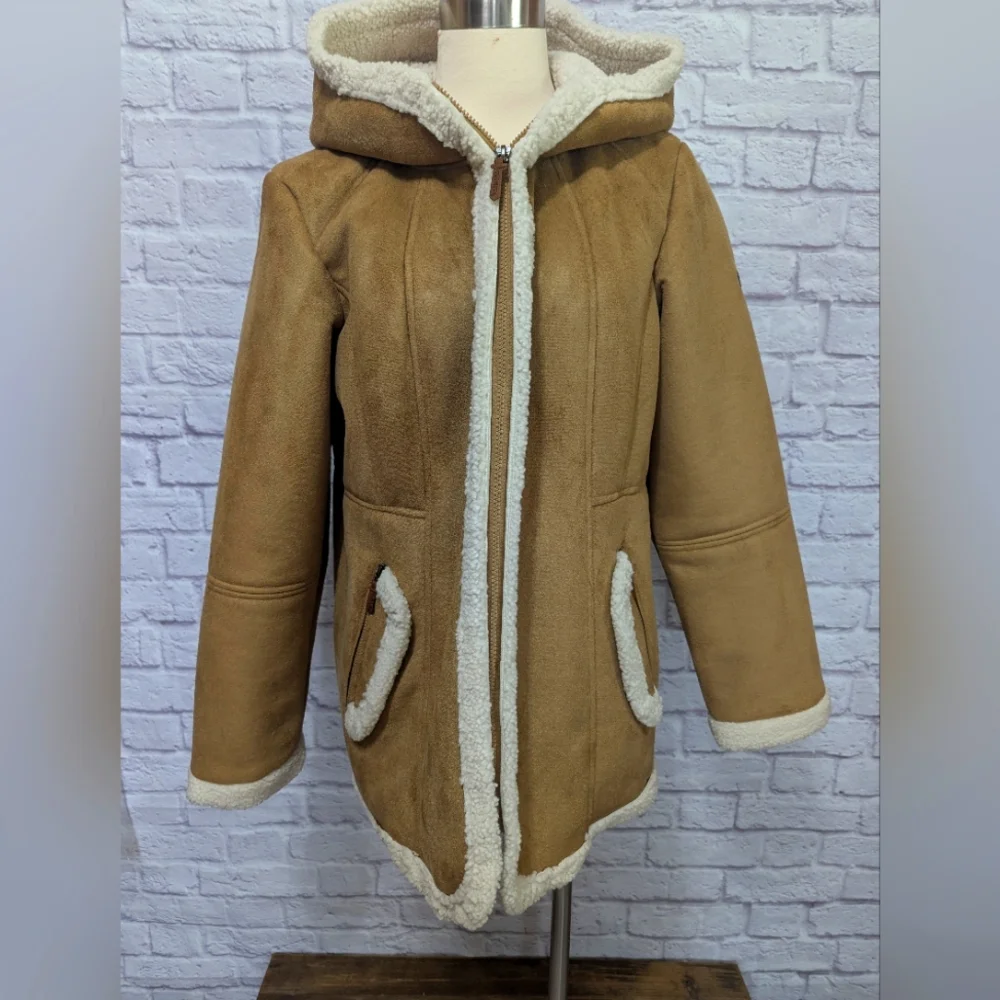 Kookaburra By UGG Hooded Women's Coat Size Large Camel NWOT - Picture 1 of 5